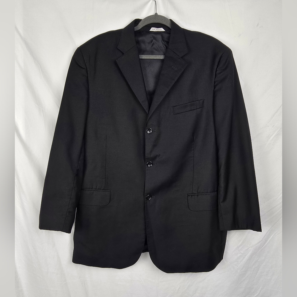 Enzo Tovare Collection Wool Black Designer Preppy Sports Blazer Jacket sz 44R
